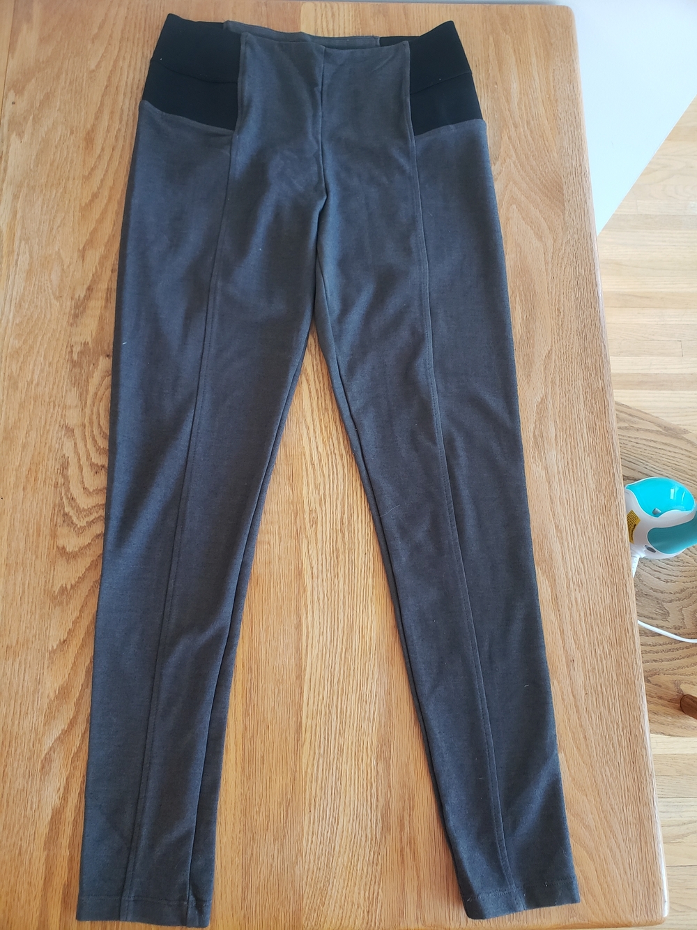 Dynamite Charcoal Grey Leggings with Black Waist Panels